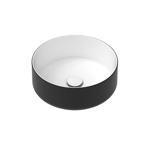 Margot Duo Above Counter Basin 360mm x 360mm x 130mm Matte White Inside/Matte Black Outside [169937]