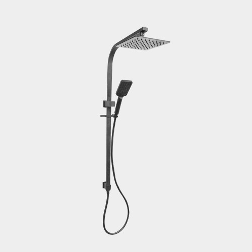 Elba Rail Twin Shower Matte Black 3Star 9lpm [254623]