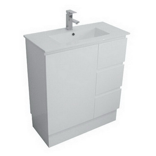 Ceramic Top-Basin + Janine 750 Oak Ensuite Vanity 1 Door 3 Drawer 1TH [254704]