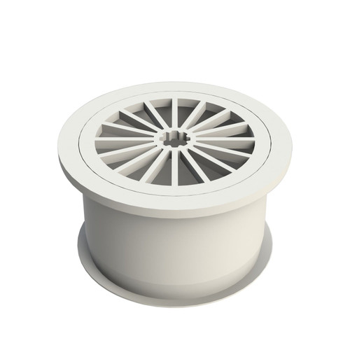 Plastic Round Floor Waste 100mm with Fins White [024967]