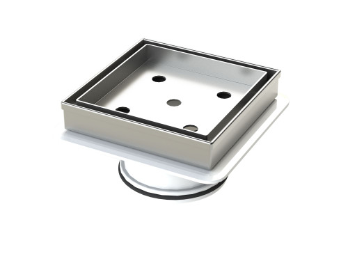 316 Stainless Steel Tile Insert Floor Waste with Megaflex Flange 80mm Outlet [190276]