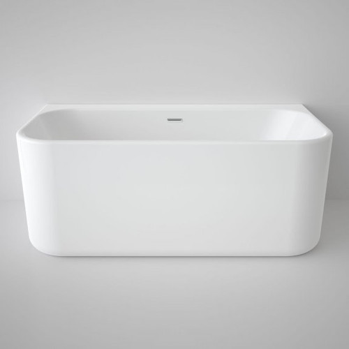 Luna Back-to-Wall Bath 1400mm White w/Overflow [156795]