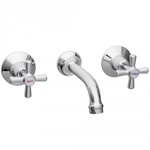 Easyclean Bath Set w/Handle & Button Chrome [133324]