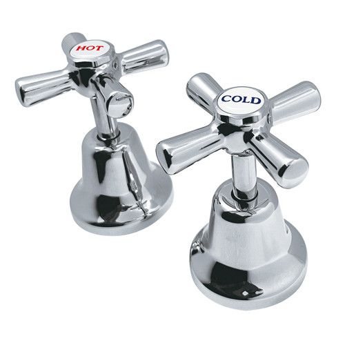 Easyclean Basin Top Assemblies w/Handle & Button Chrome (Pair) [133301]
