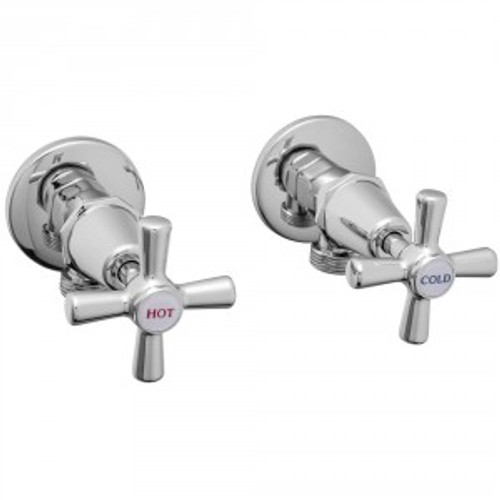 Easyclean Washing Machine Cocks w/Handle & Button Chrome (Pair) [133295]