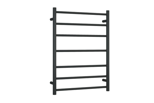 Thermorail Heated Towel Rail Round 7Bar 100W 600mm x 800mm x 122mm Matte Black [254381]
