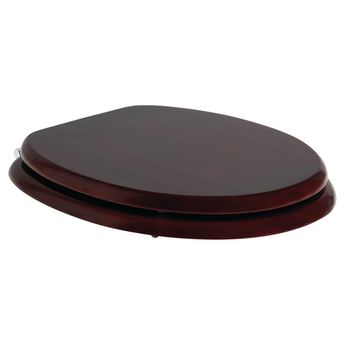 Toilet Seat Timber Mahogany Chrome Hinge [198257]